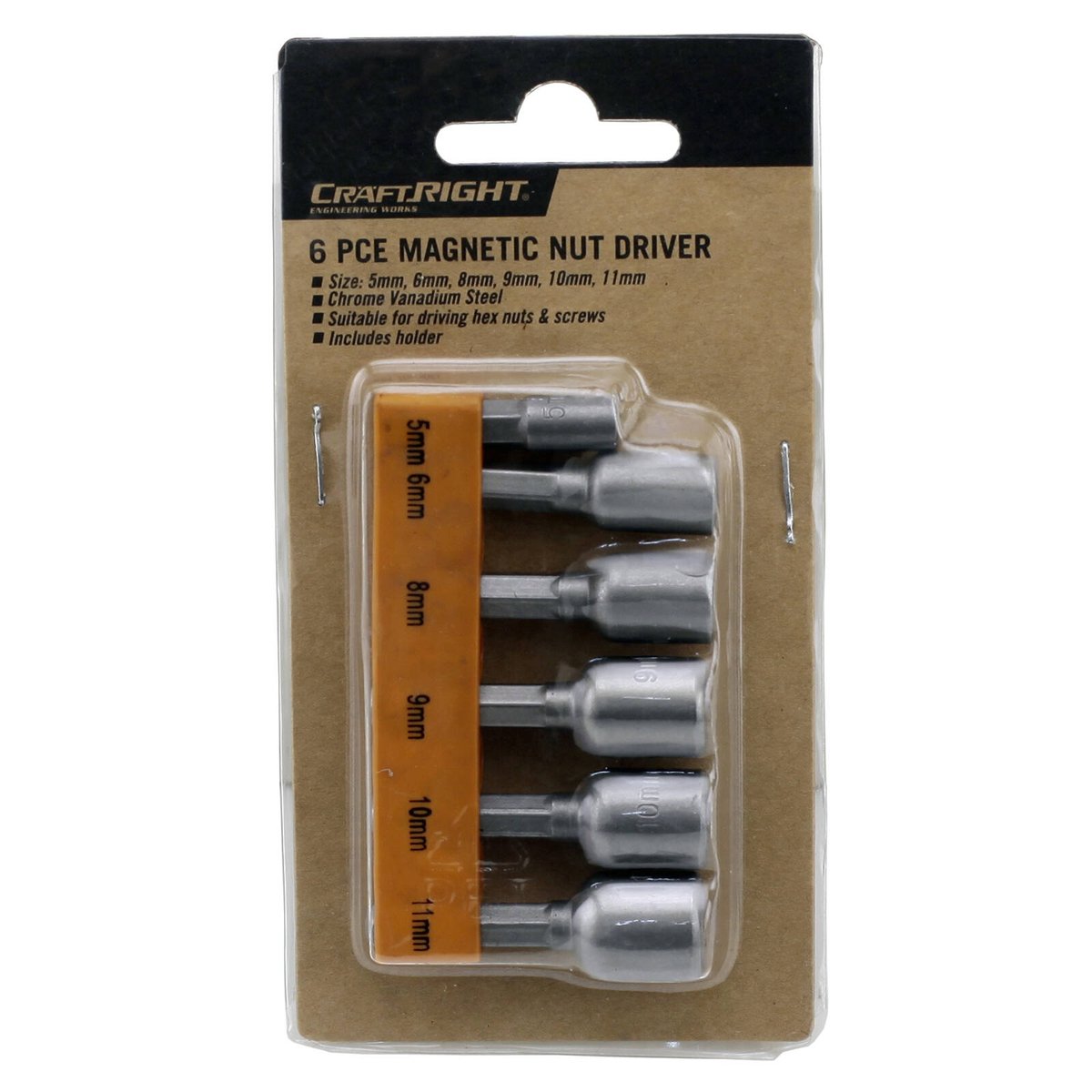 Craftright Magnetic Nut Driver Set - 5mm to 11mm - Chrome Vanadium - 6 Piece - SuperSaverAU - view 2