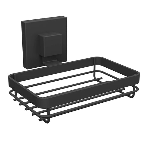 Fusion-Loc 13kg Suction Soap Dish - Matte Black Powder Coated Steel