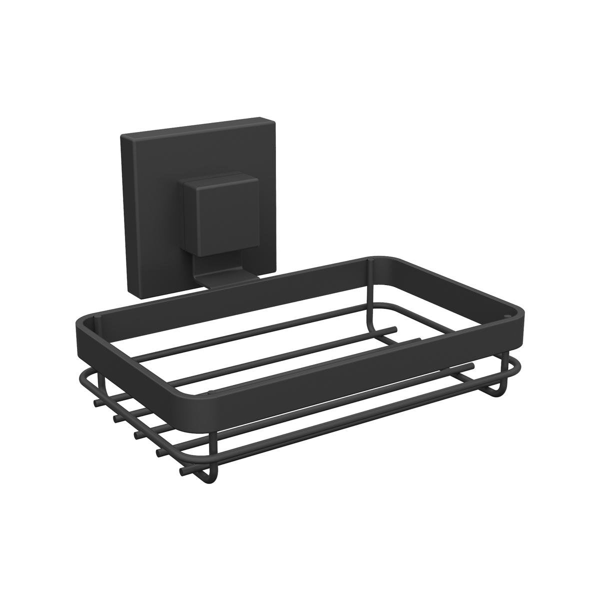 Fusion-Loc 13kg Suction Soap Dish - Matte Black Powder Coated Steel