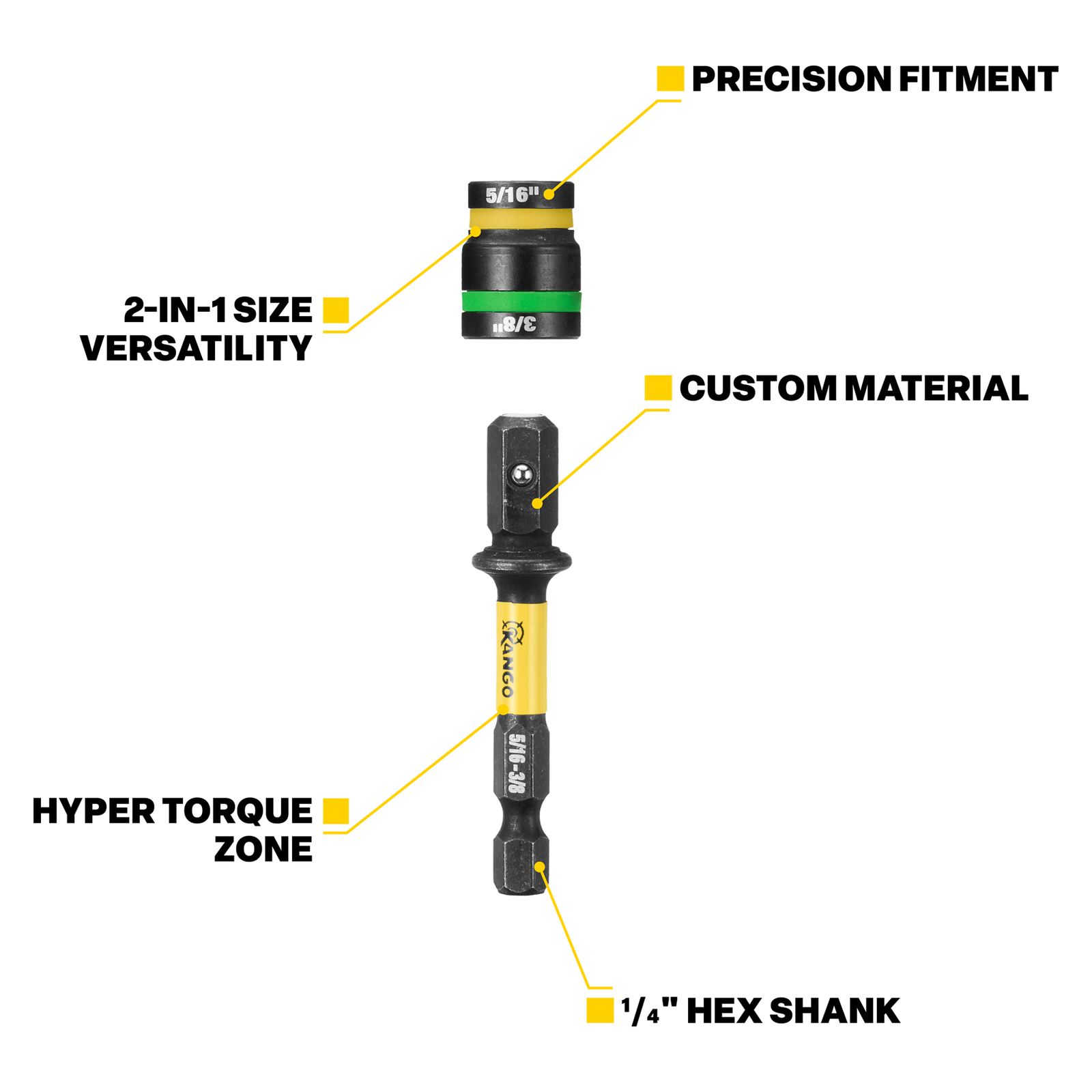 Kango 5/16" to 3/8" Hypertorque Impact Magnetic Cleanable Nut Setter