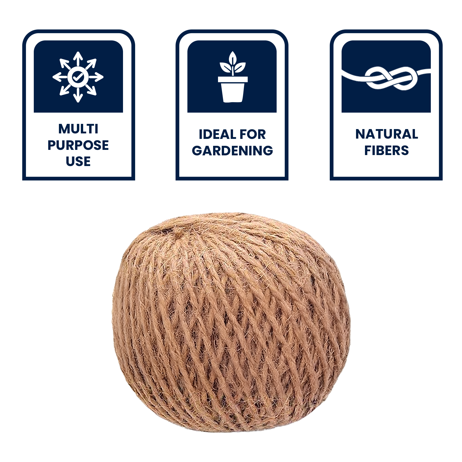 Grunt 75m Jute Twine, Natural Fibre, Twisted, Weather Resistant
