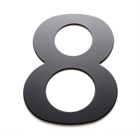 Sandleford 200mm Black Lorenzo House Number 8 - Powder Coated Steel, Weather Resistant