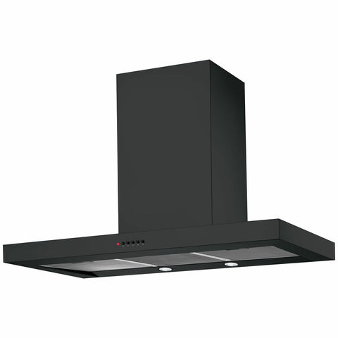 Chef 90cm canopy rangehood - Black stainless steel - 800m³/h, 3 fan speeds, push buttons - CRC914DB