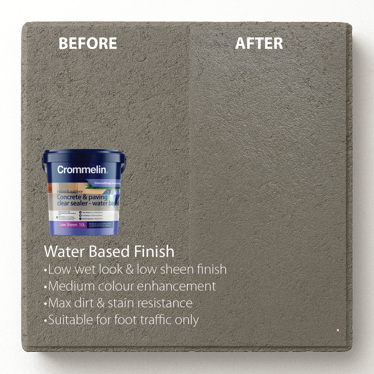 Crommelin DiamondTough Concrete & Paving Clear Sealer 4L - Water Based, Tintable