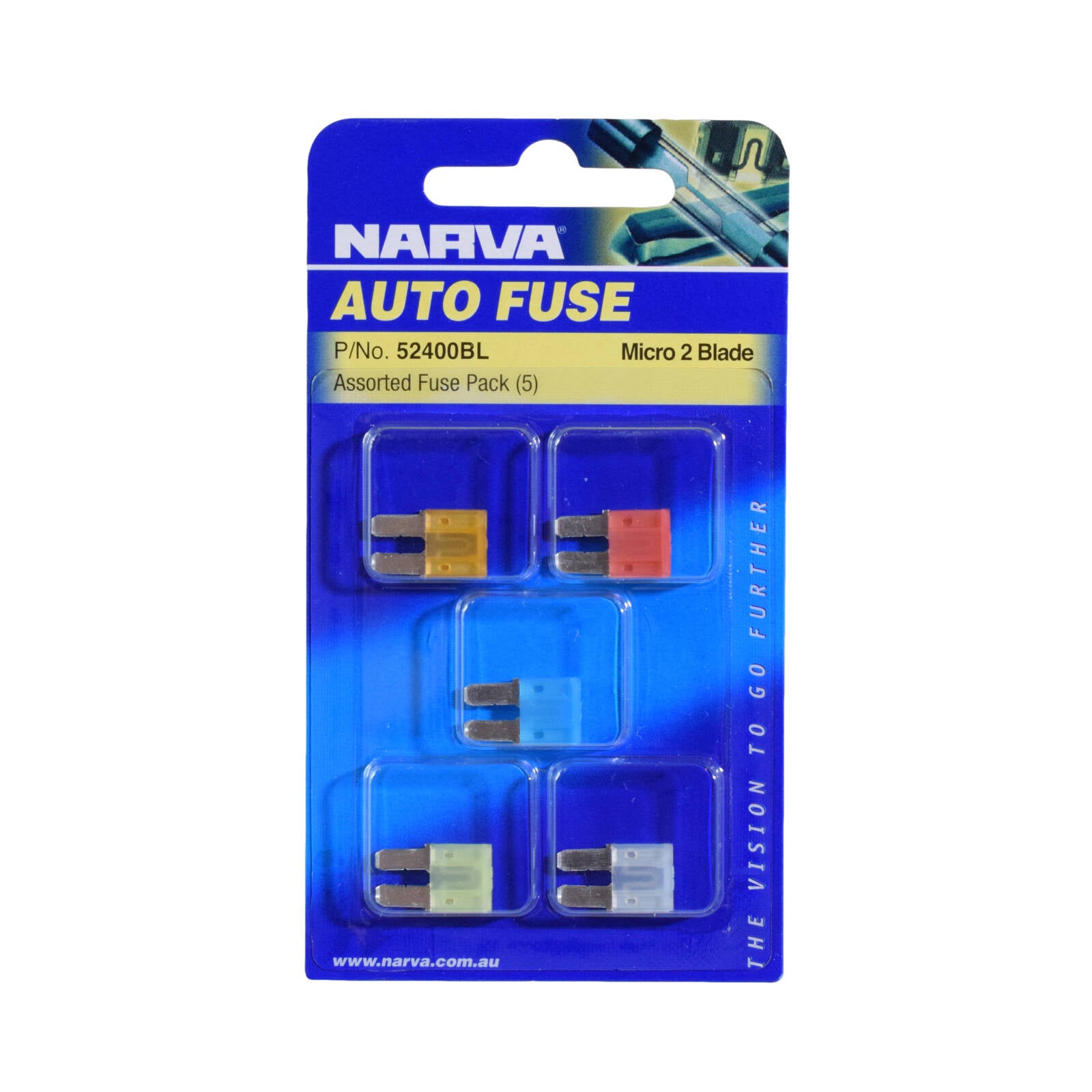 Narva 5-25Amp Micro 2 Blade Fuse Assortment 5 Pack