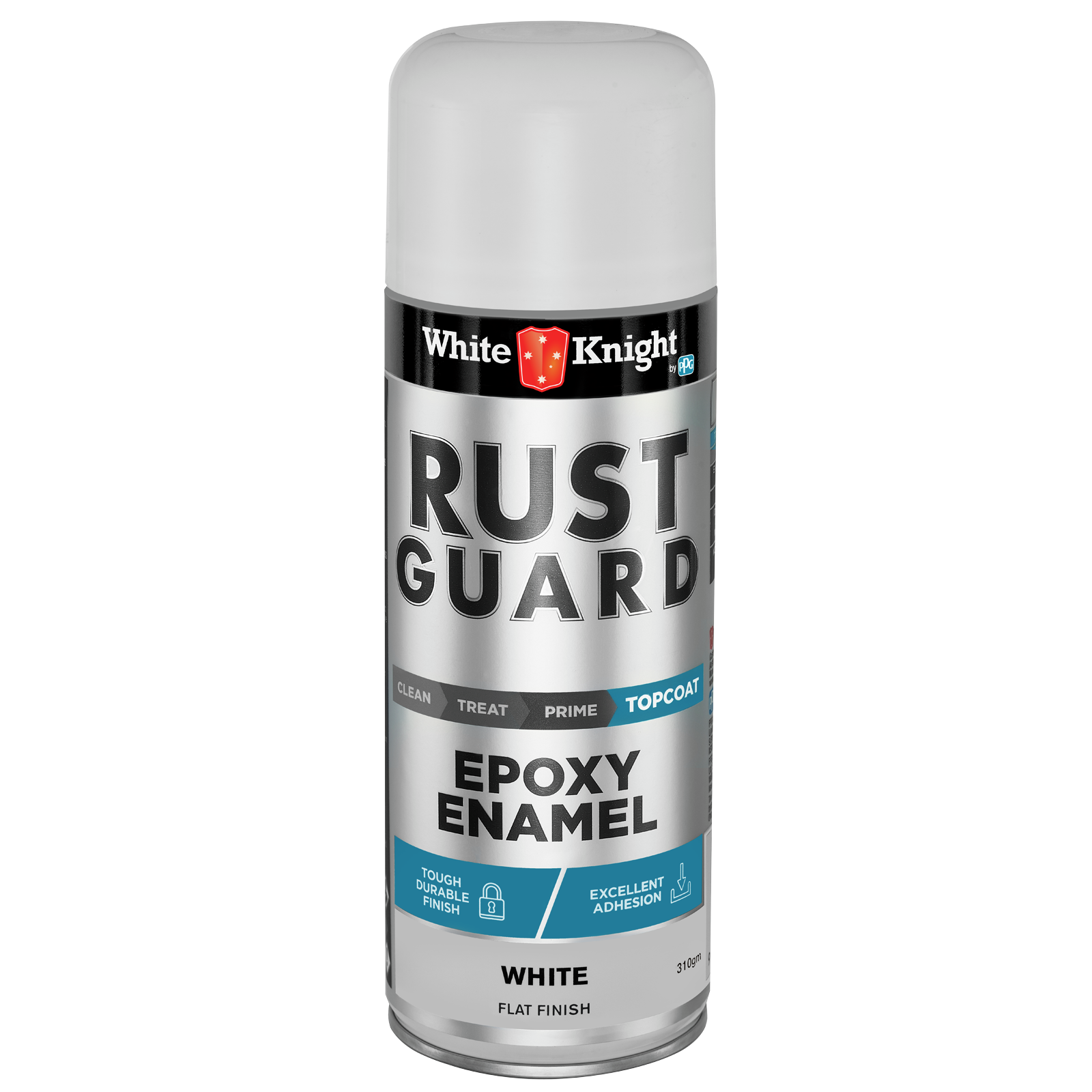 White Knight Rust Guard 310g Flat White Epoxy Enamel Spray Paint
