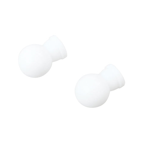 Windoware 16mm White PVC Curtain Rod Ball Finial - 2 Pack