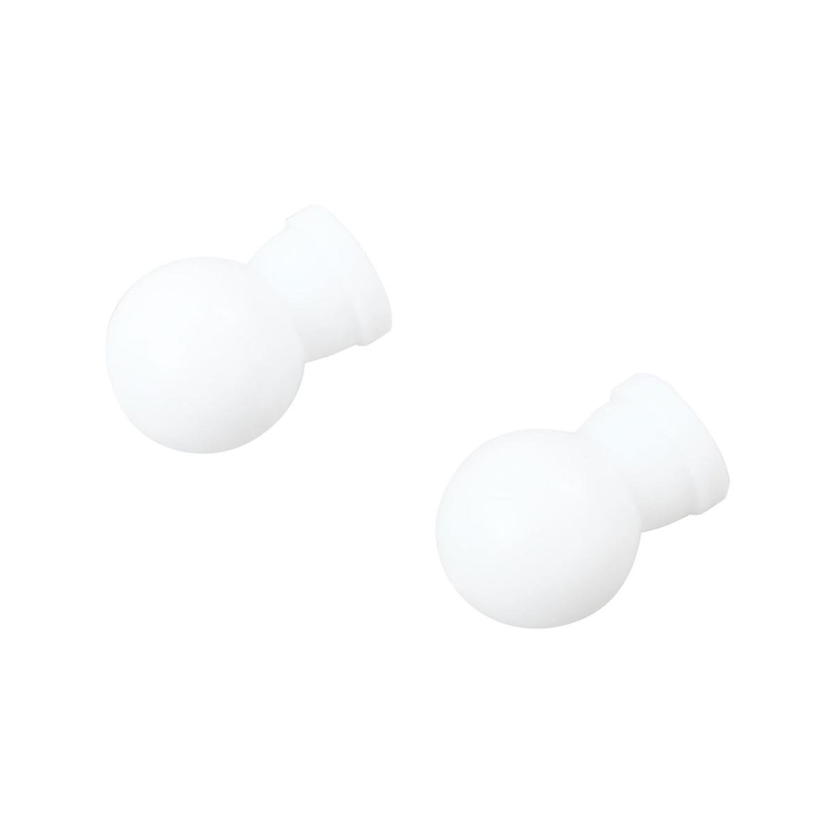 Windoware 16mm White PVC Curtain Rod Ball Finial - 2 Pack