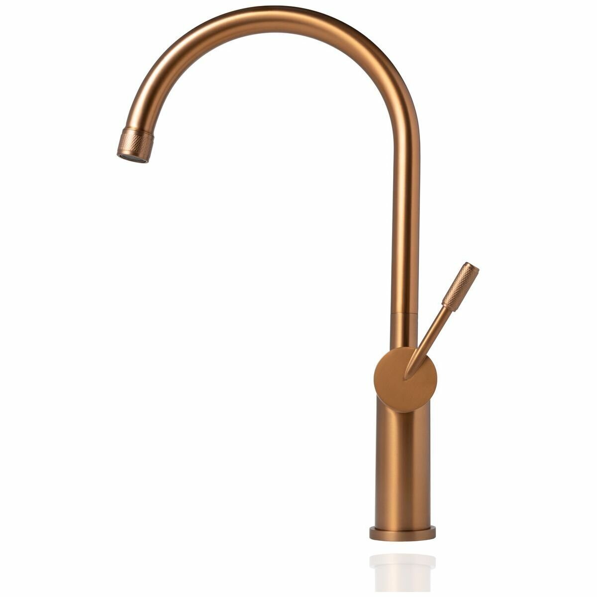 Titan Essentials Gooseneck Kitchen Mixer Tap - Rose gold - Soft-Closing Ceramic Seal - TTRG2
