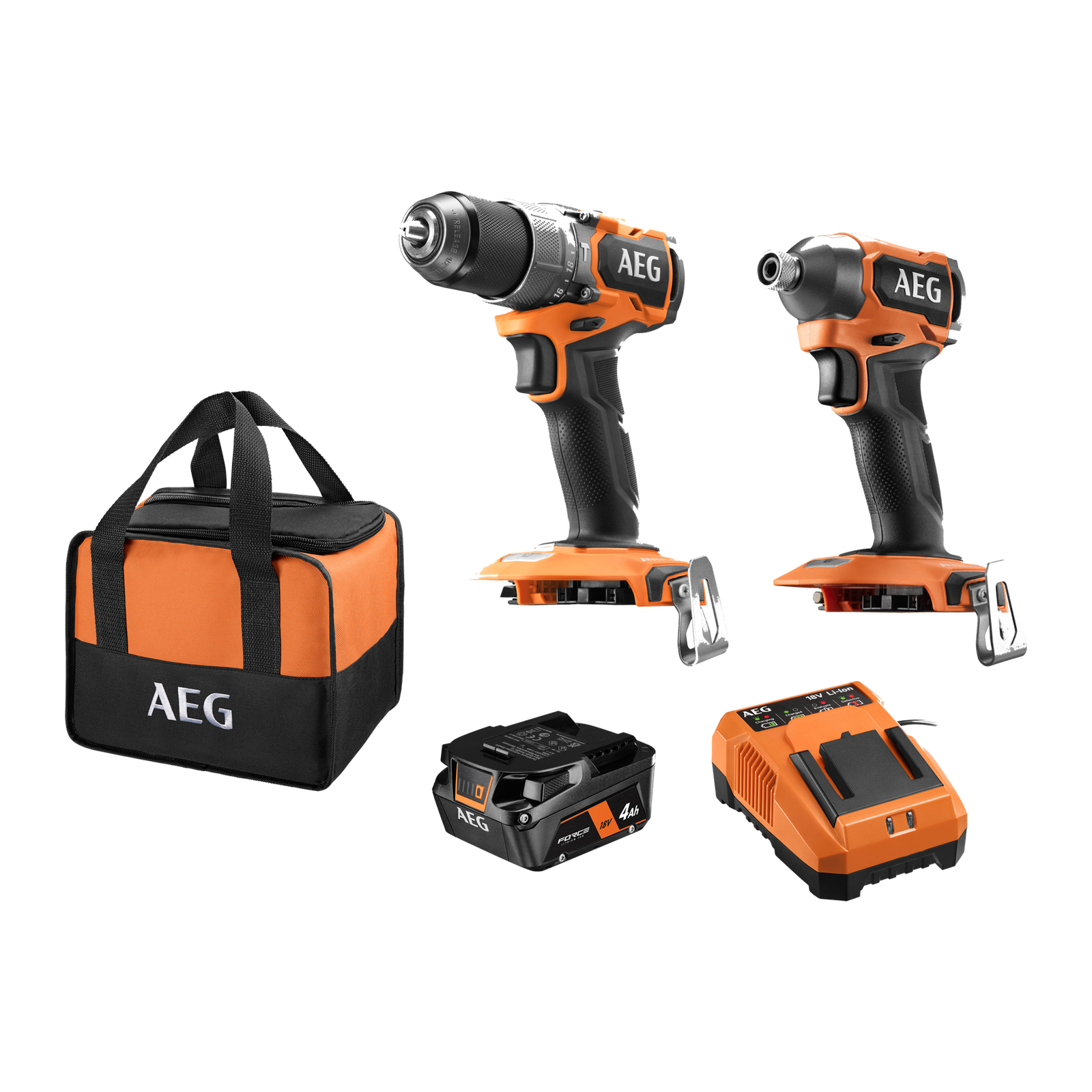 AEG 18V Brushless Sub Compact 2-Piece 4.0Ah Cordless Kit A18SX24B