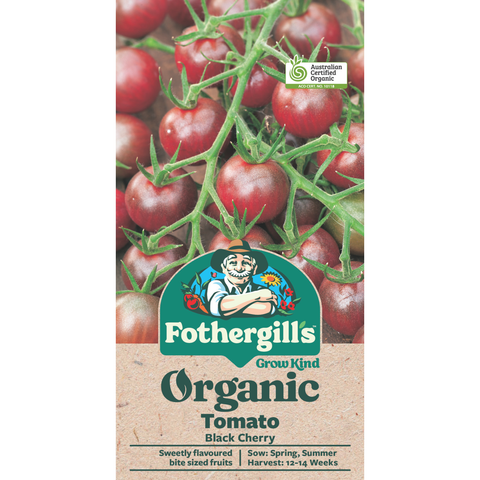 Mr Fothergill's Tomato Black Cherry Seeds, Sweet Mahogany Cherry Tomatoes, Sun or Part Shade