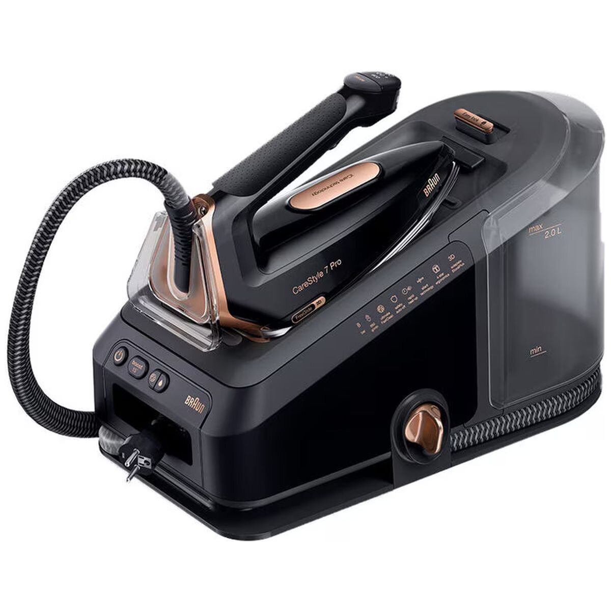 Braun CareStyle 7 Pro Steam Generator Iron 2400W - 2L Tank, 8bar Pressure, 600g/min Steam Shot - IS7285BK