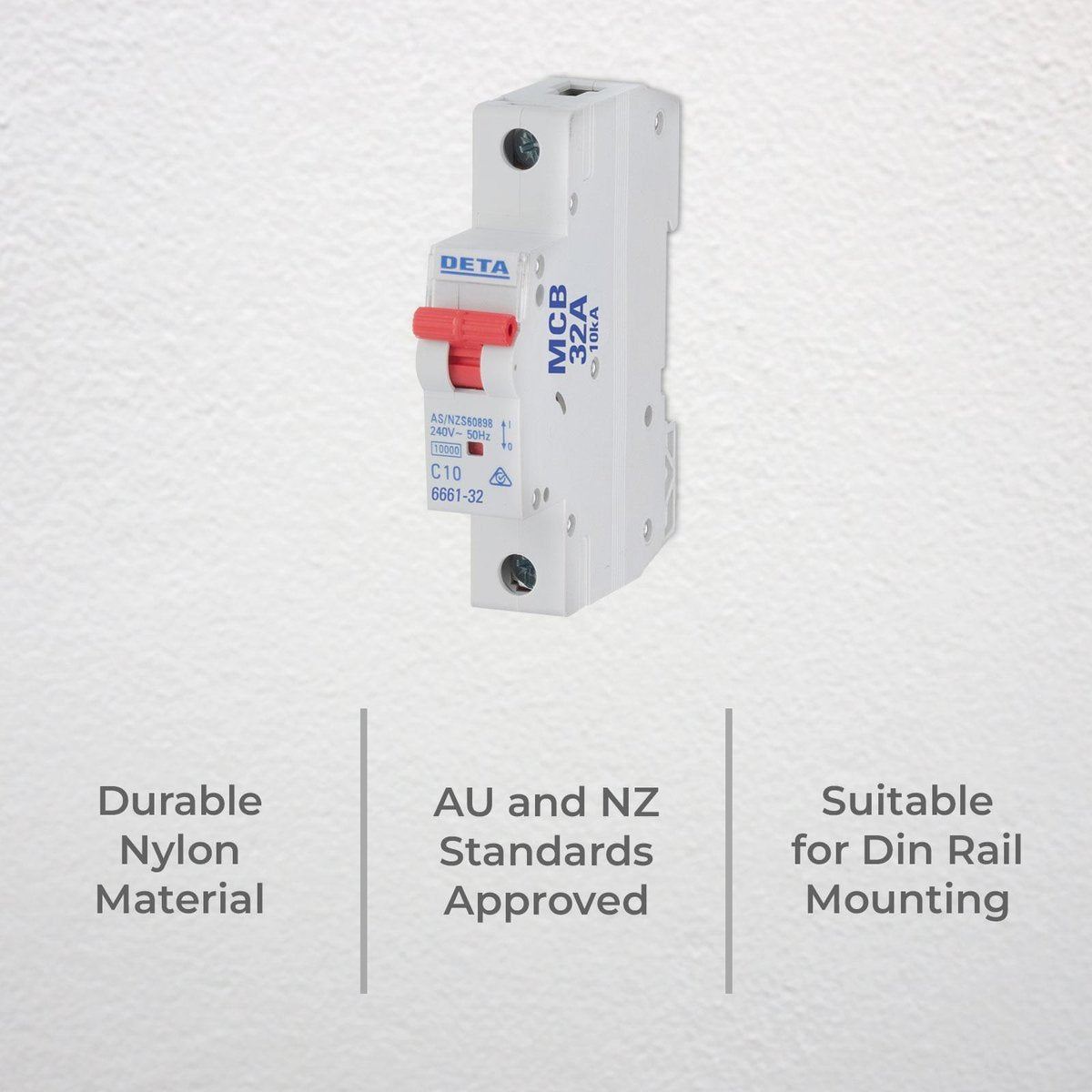 DETA 32A 1 Pole 240V DIN Rail Miniature Circuit Breaker 6661-32B