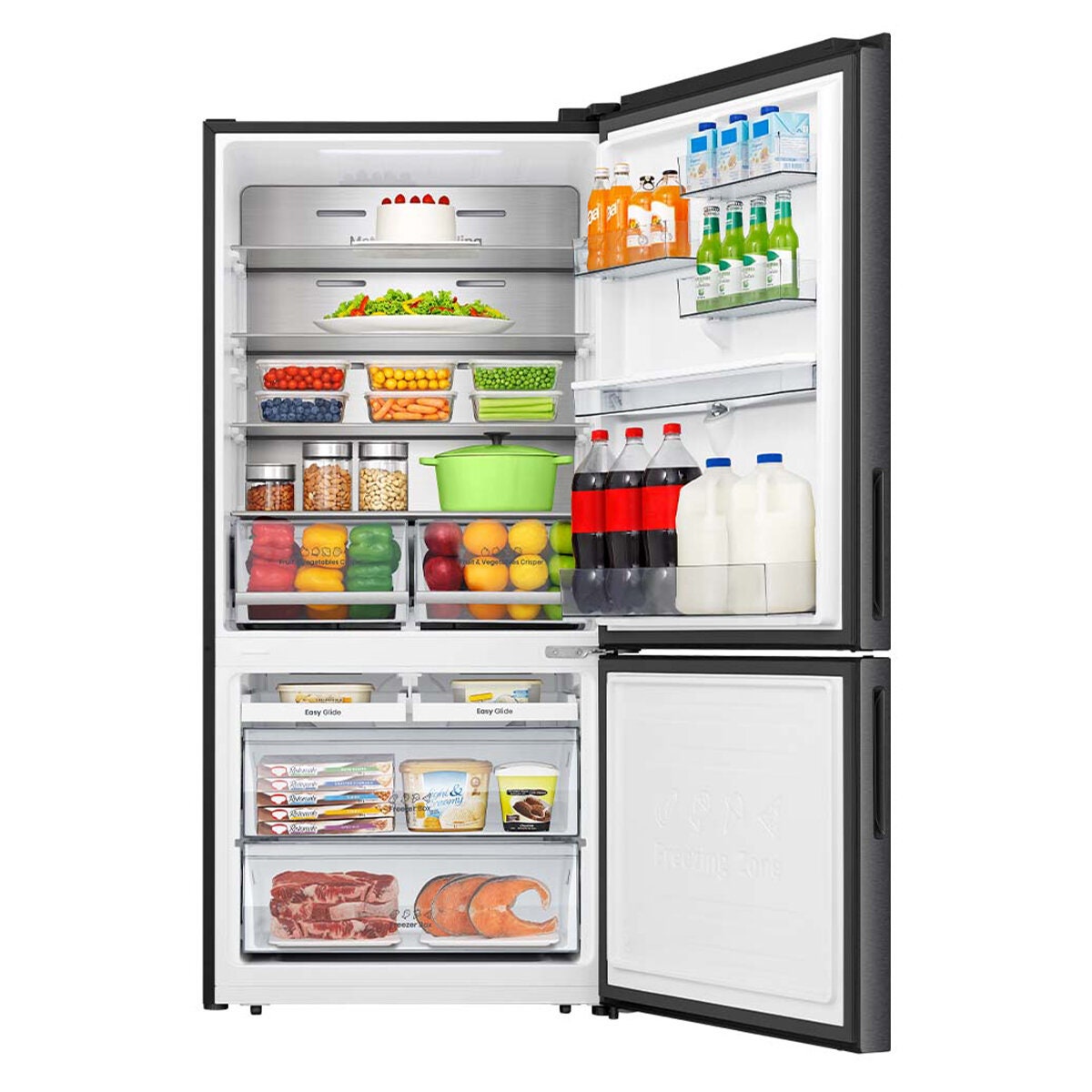 Hisense 500L PureFlat Bottom Mount Fridge - Non-Plumbed Water Dispenser, Dark Stainless Steel - HRBM500TBW