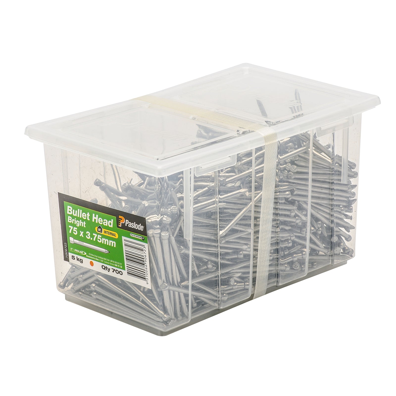 Paslode 75 x 3.75mm Bright Steel Bullet Head Nails - 5kg 700 Pack