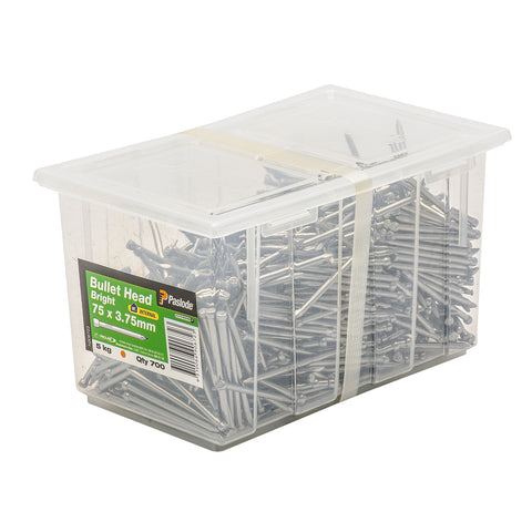 Paslode 75 x 3.75mm Bright Steel Bullet Head Nails - 5kg 700 Pack
