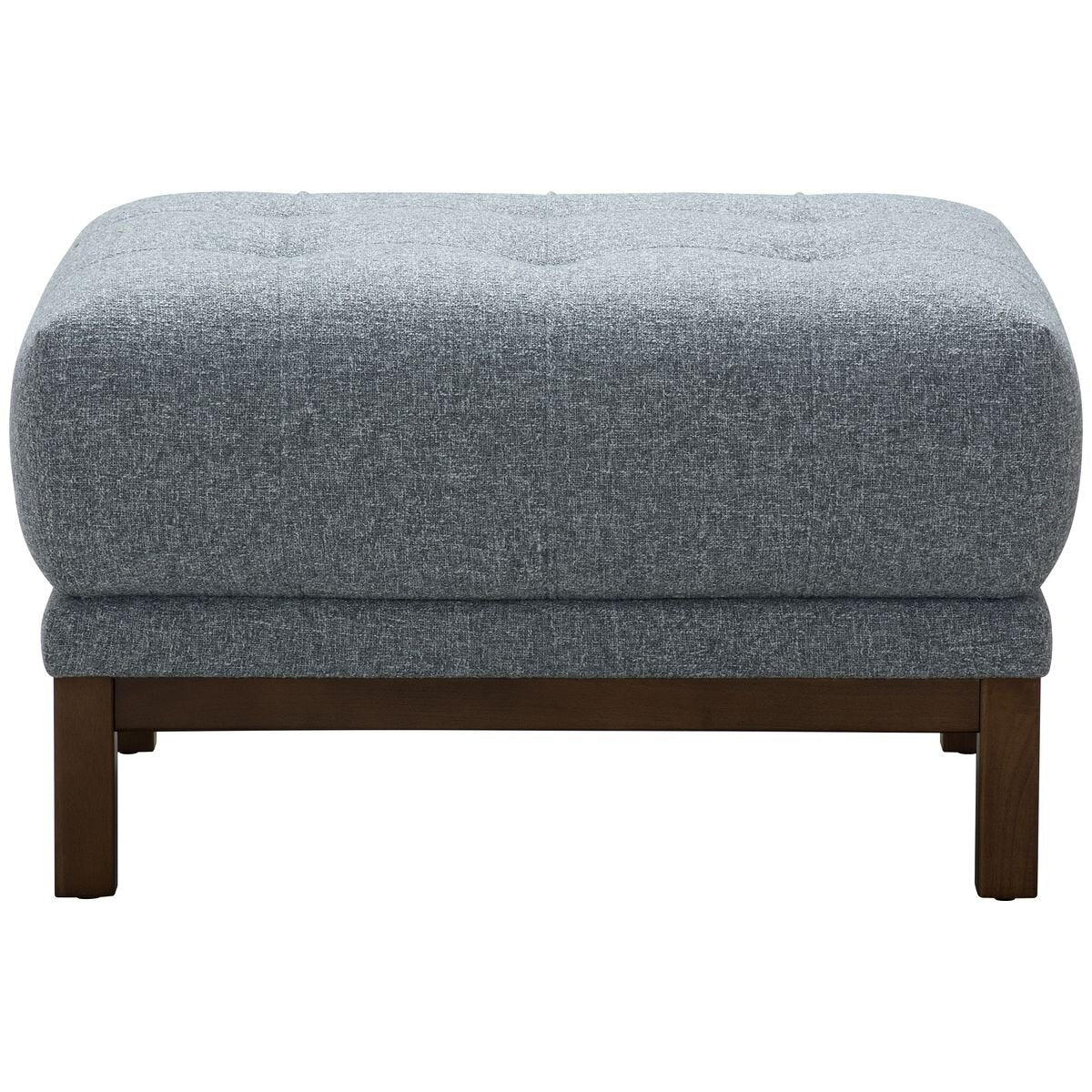 Ostro Furniture Freya Ottoman - Light Grey Fabric, High Density Foam Seat, Rubberwood Legs - 26003000