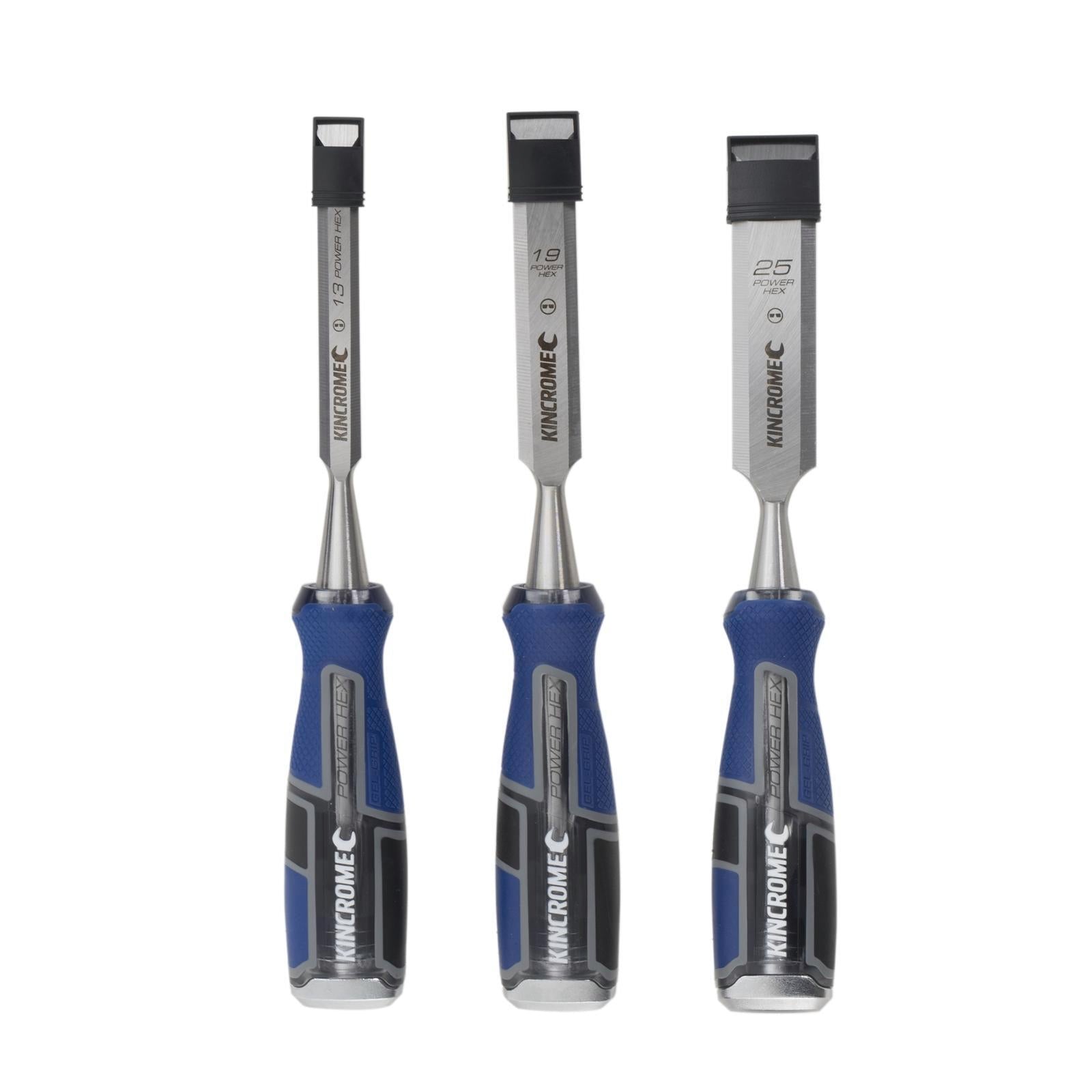 Kincrome 3 Piece CRV Wood Chisel Set 13mm 19mm 25mm Sharpenable