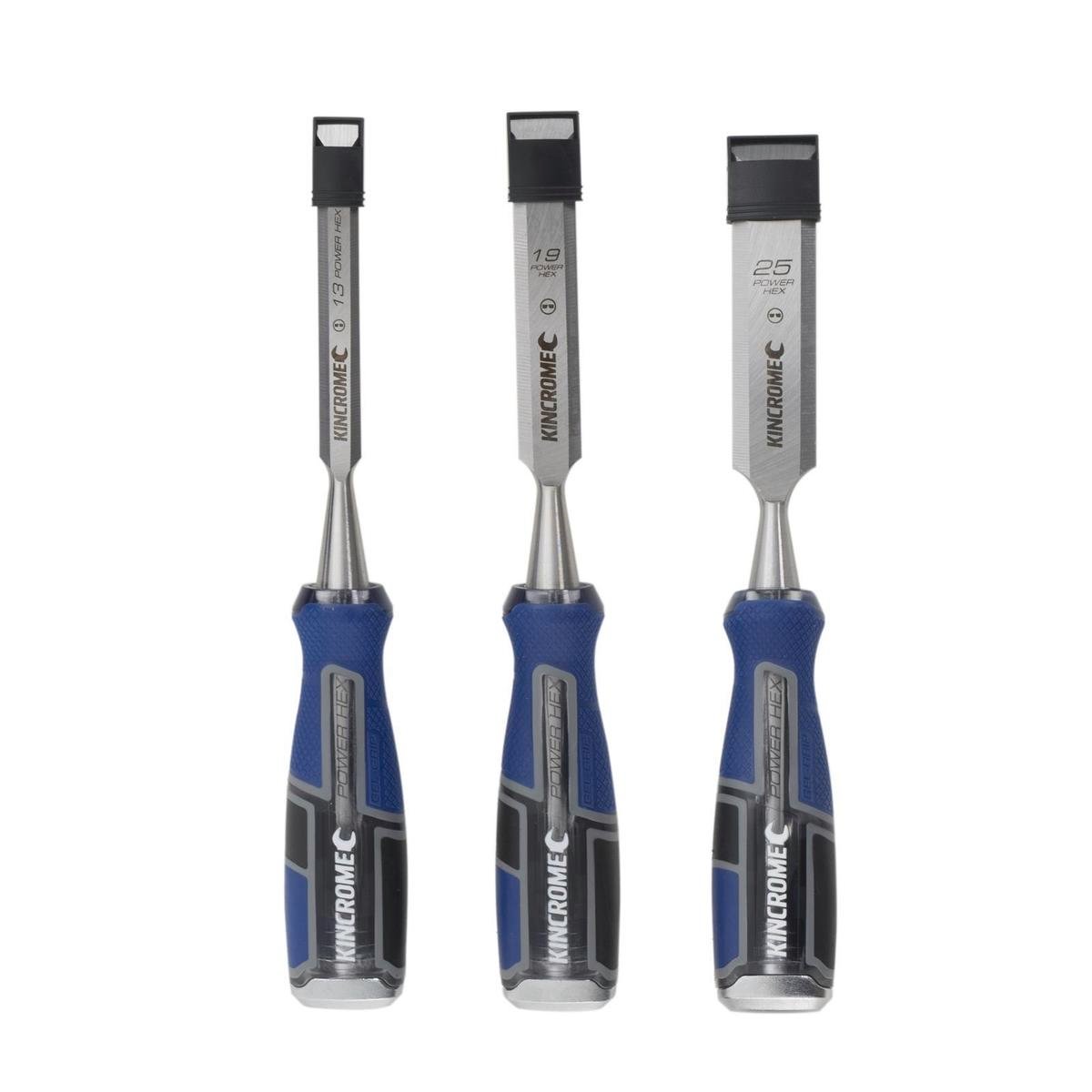 Kincrome Wood Chisel Set - 13mm 19mm 25mm - Chrome Vanadium Steel - Gel Grip - SuperSaverAU - view 1