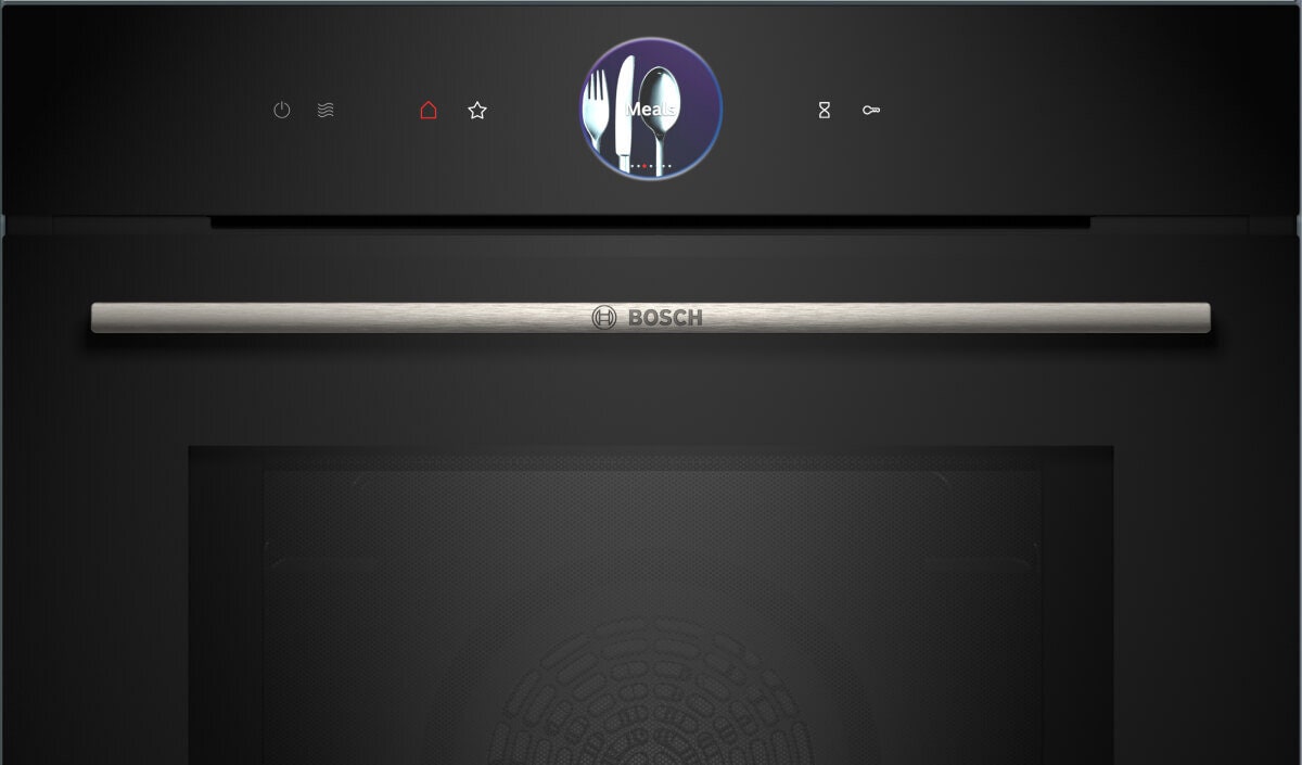 Bosch 60cm Series 8 Pyrolytic Oven with Microwave - 67L Black - Air Fry and Home Connect - HMG7761B1A