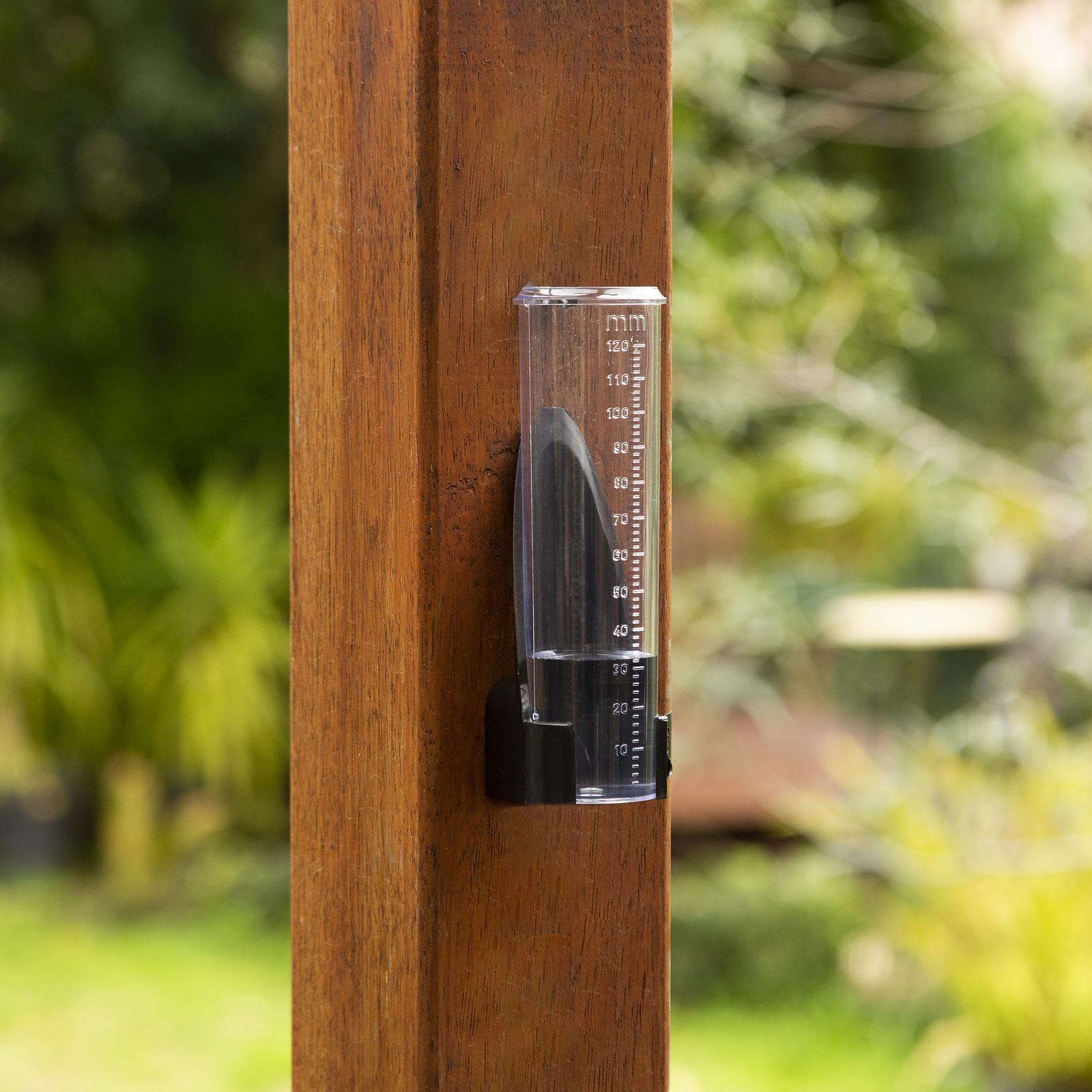 Nylex 120mm Rain Gauge, Clear Plastic, Wall or Fence Mount, Easy-Read Markings
