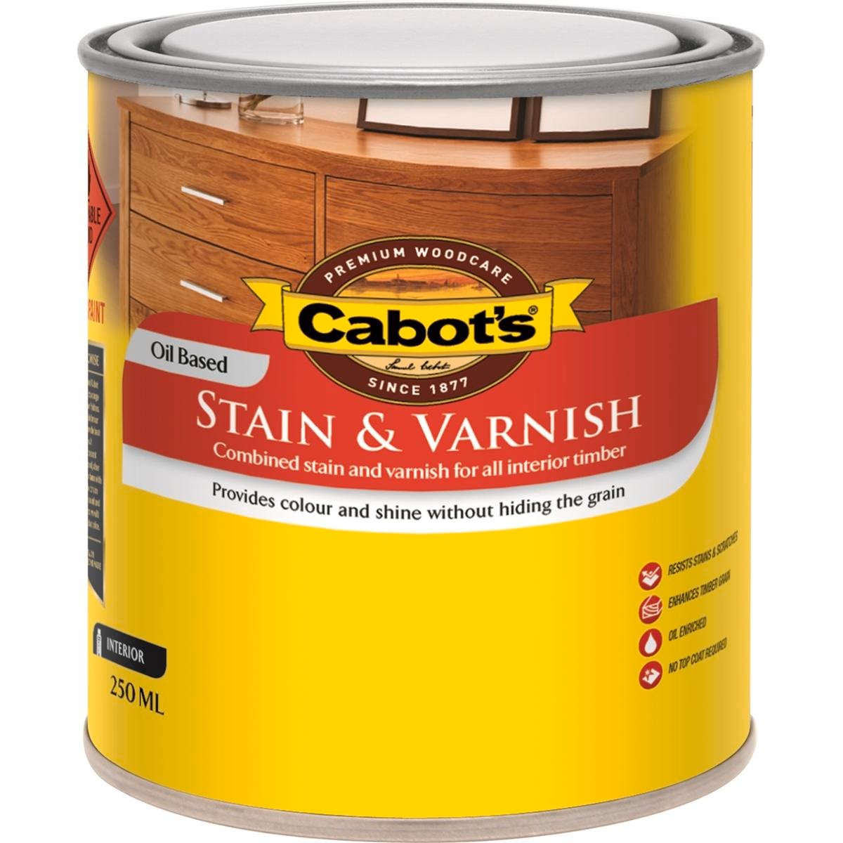 Cabot's 250ml Jarrah Satin Oil Based Stain & Varnish