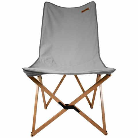 BlackWolf XXL beech camping chair - Paloma grey, canvas seat, removable cover, 120kg maximum - 32S001711361000