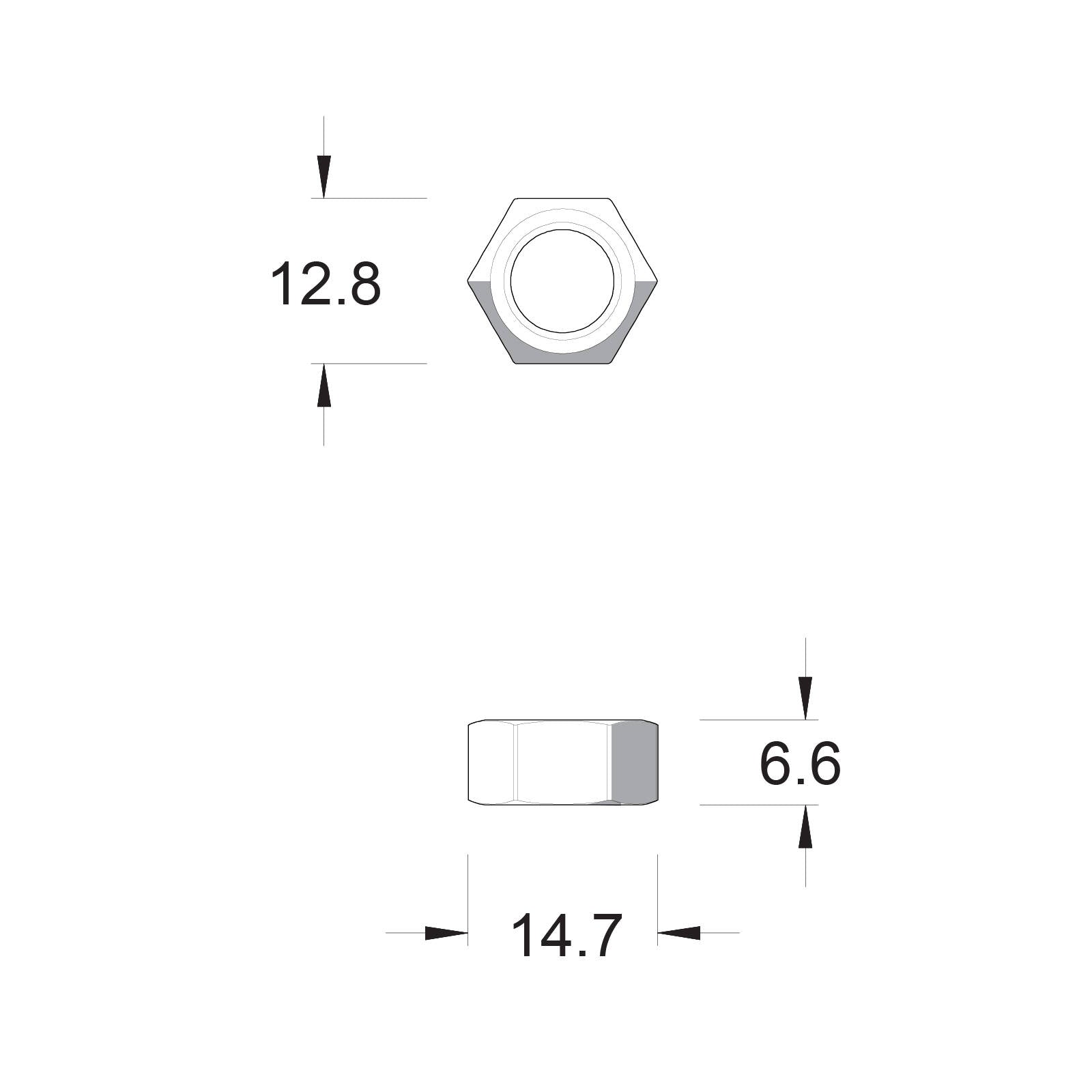 ZENITH M8 Zinc Plated 4.6 Grade Steel Hex Nut Each