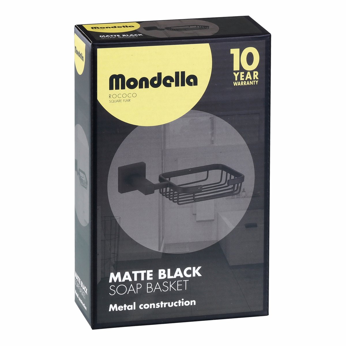 Mondella Rococo Matte Black Soap Basket 185 x 50 x 110mm