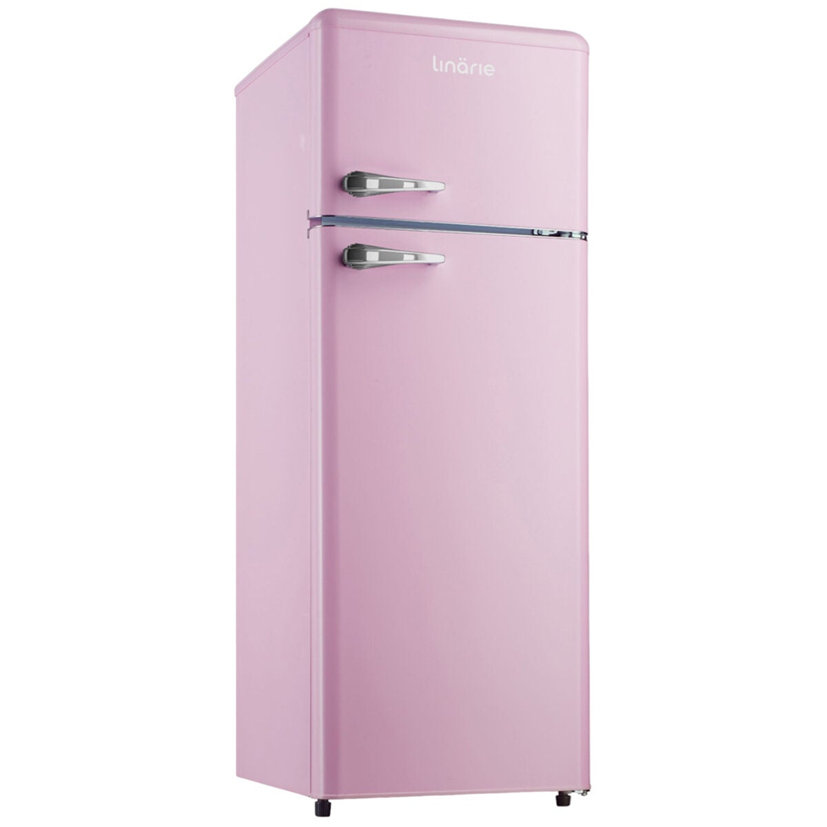 Linarie 209L Retro Top Mount Fridge - Pink Finish, Adjustable Shelves, 3 Star Energy - LK200DDPINK
