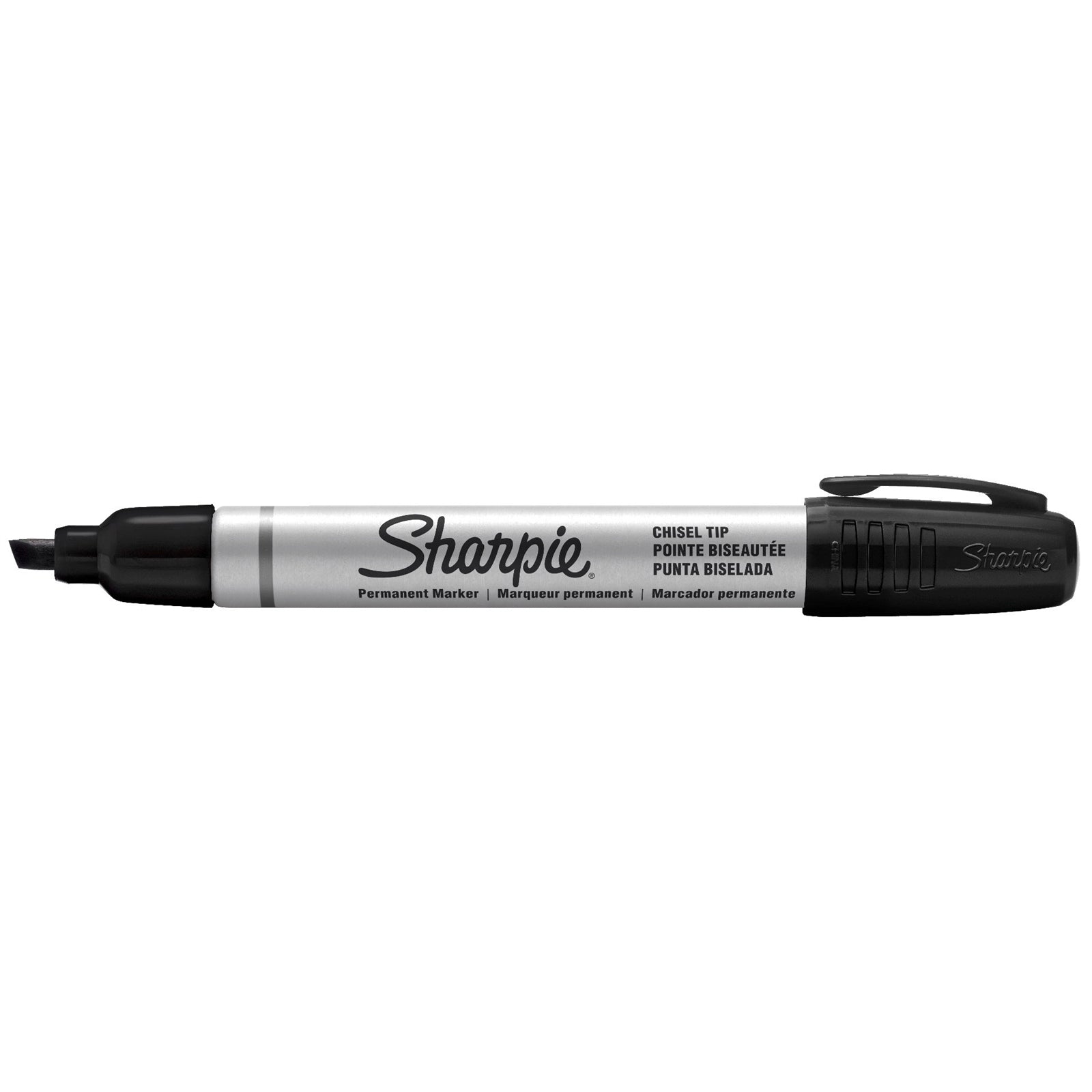 Sharpie Pro Black Chisel Tip Permanent Marker, Metal Body, Waterproof Ink