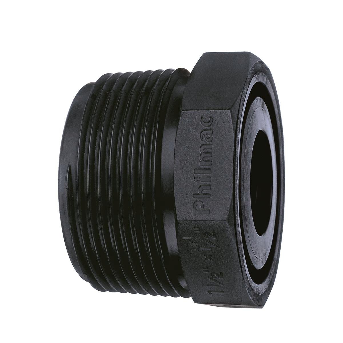 Philmac 2" x 1-1/2" BSP Thread Pipe Bush Polypropylene PN16 Underground