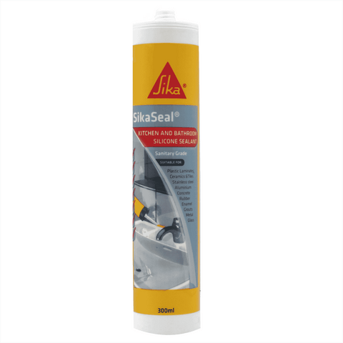 Sika 300ml SikaSeal Kitchen & Bathroom Silicone Sealant, Brown, UV & Shrink Resistant