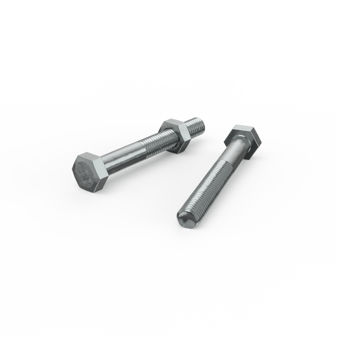 ZENITH M8 x 65mm Zinc Plated 4.6 Grade Steel Hex Head Bolt And Nut