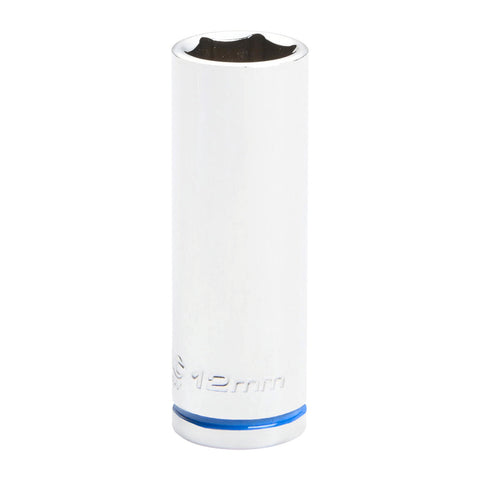 Kincrome 12mm 1/4" Square Drive Deep Socket, 6-Point Chrome Vanadium, Rust Resistant