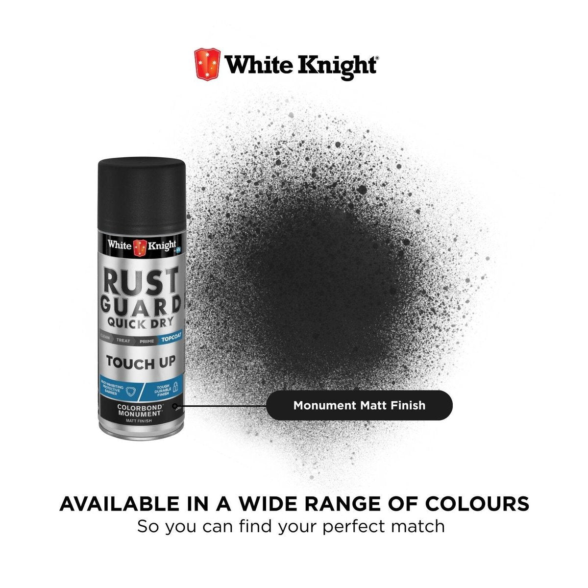 White Knight Rust Guard 300g Monument Matt Touch-Up Spray Paint