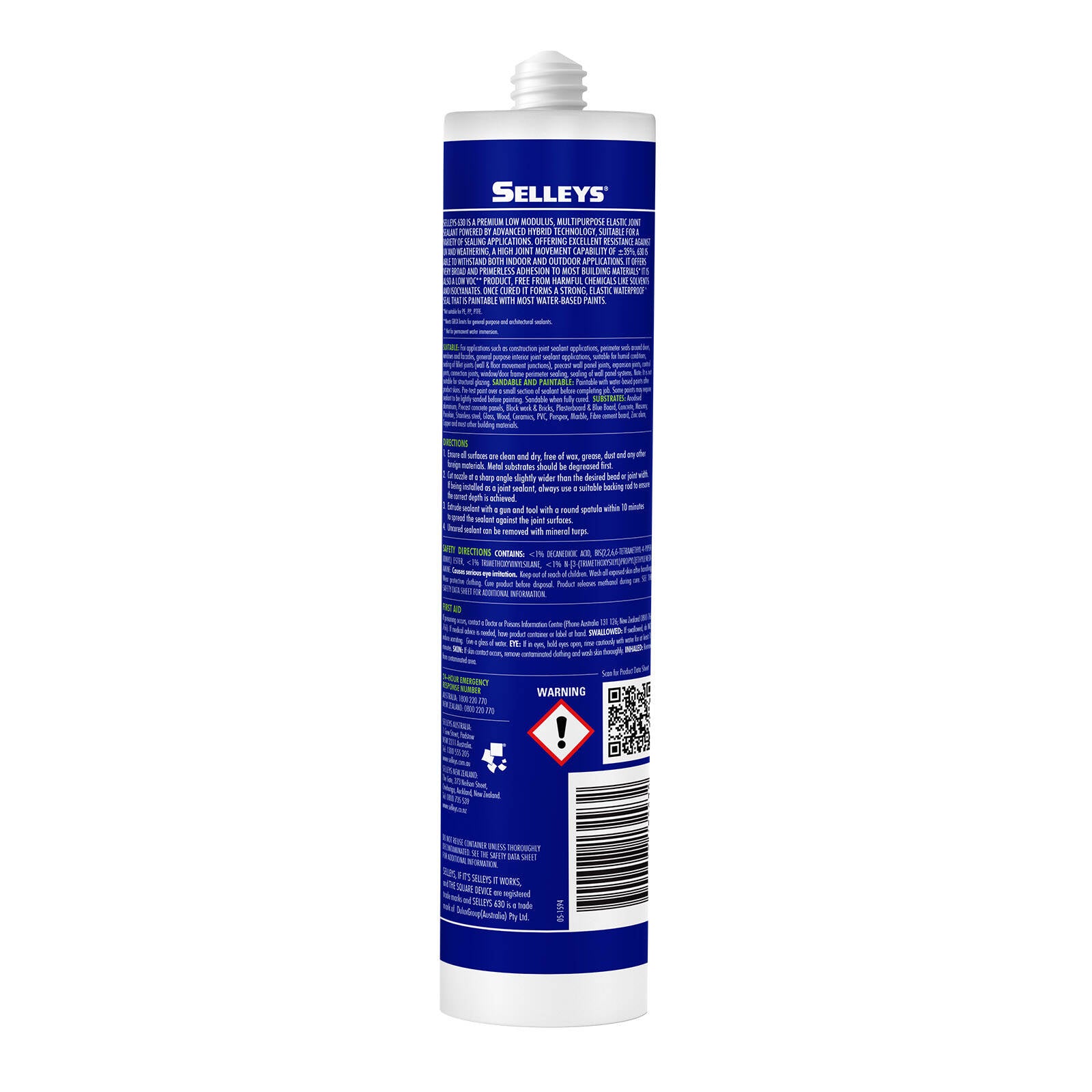 Selleys 300ml White 630 Low Modulus Flexible Sealant Indoor Outdoor