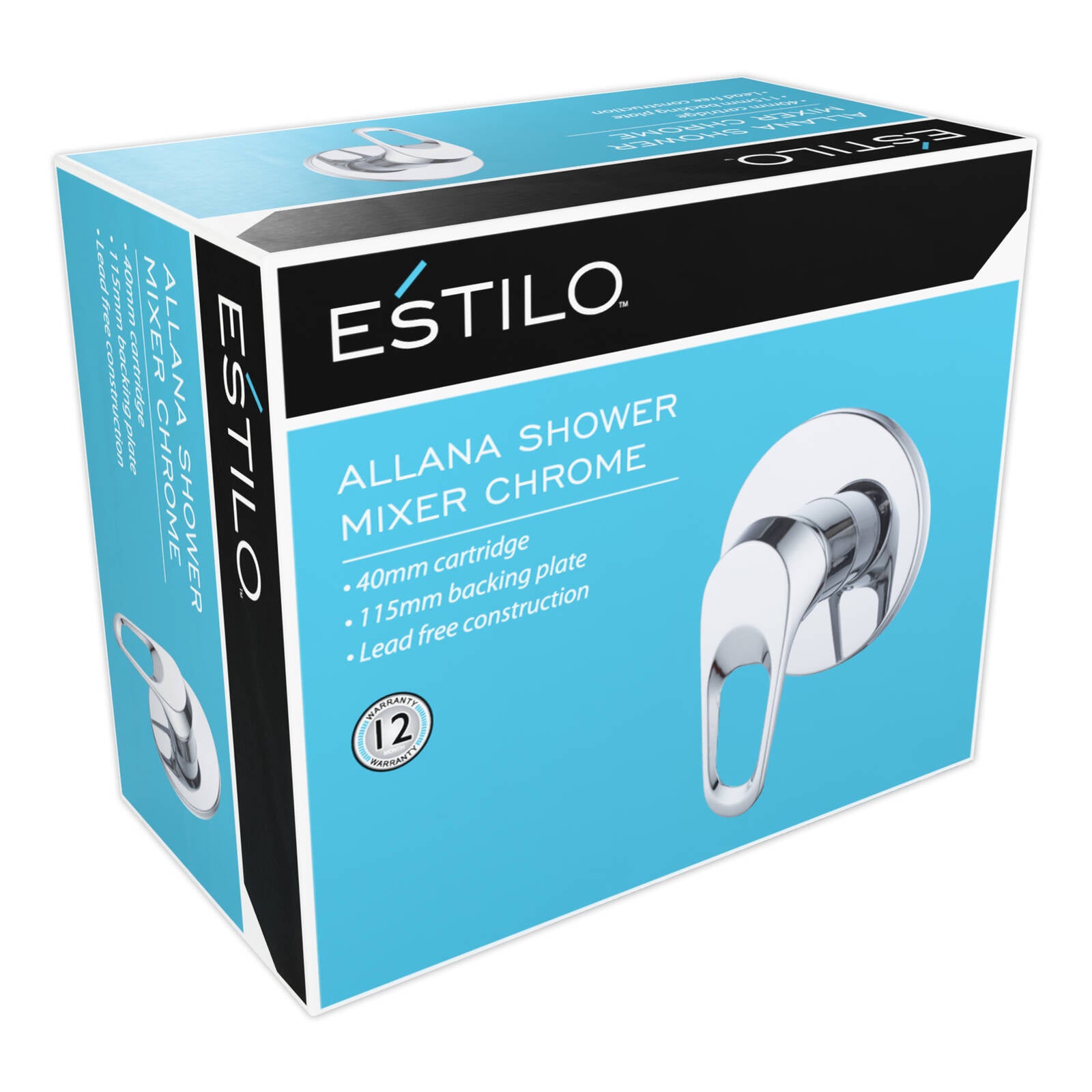 Estilo 40mm Chrome Allana Lever Shower Mixer - Brass