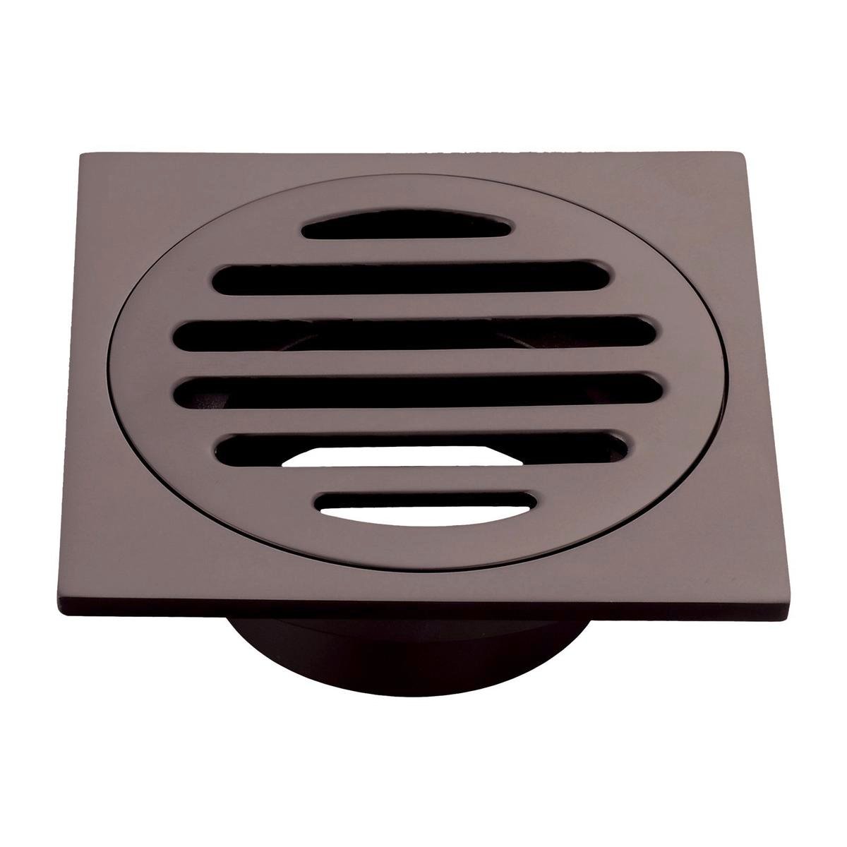Mondella 80 x 50mm Matte Dark Bronze Brass Square Floor Grate, Shower Drain