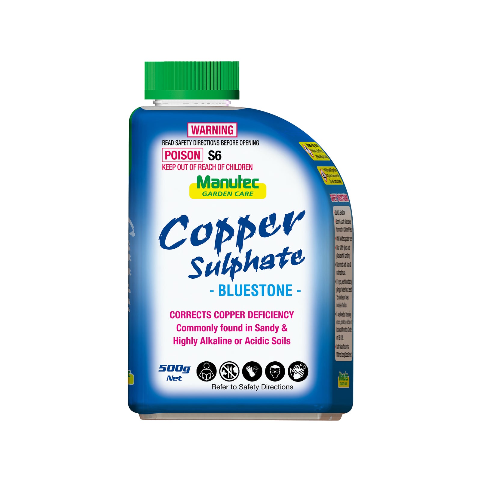 Manutec 500g Copper Sulphate Soluble Crystalline Powder for Copper Deficiency