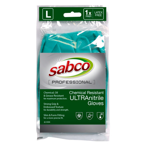 Sabco Professional Nitrile Chemical Resistant Gloves Large 1 Pair