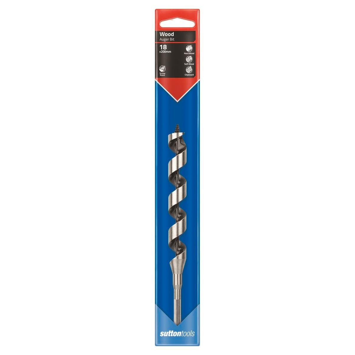 Sutton Tools Short Auger Bit 200 x 18mm Steel Fast Drilling - SuperSaverAU - view 1
