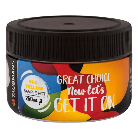 Taubmans Hi C Yellow Sample Pot 250ml Water-Based Easy Apply - SuperSaverAU - view 1