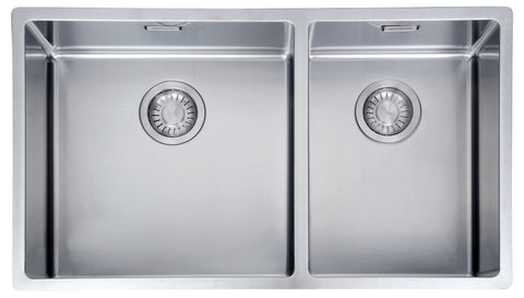 Franke Bolero 1 and 3/4 bowl sink with small bowl right, 34L and 24L - 18/10 stainless steel - BOX220-42/29SBR