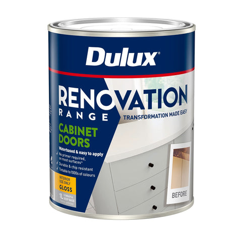 Dulux Renovation Range 1L Deep Gloss Cabinet Doors Water Based Tintable