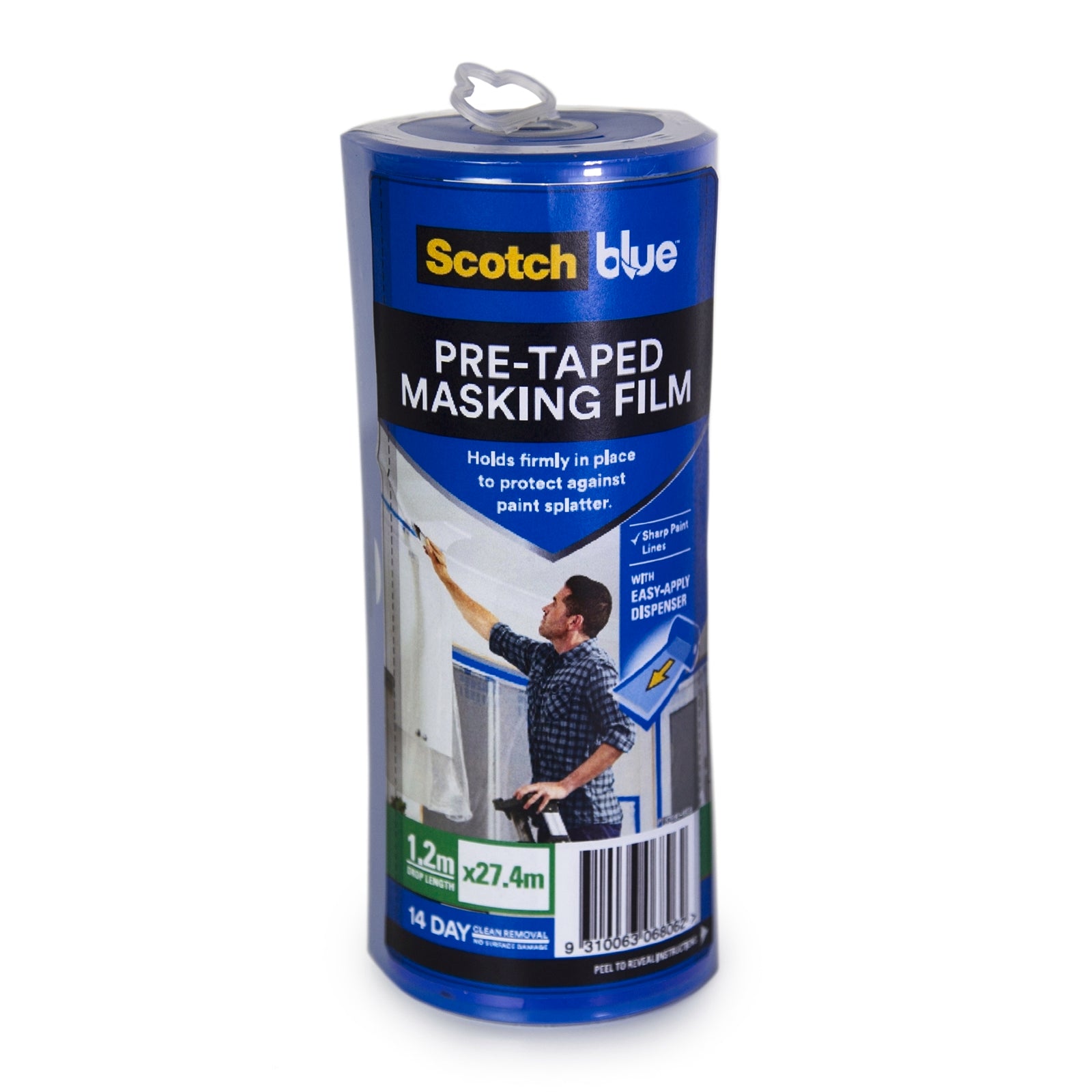 ScotchBlue Pretaped Masking Film 1.2m x 27.4m Medium Adhesion for Painting