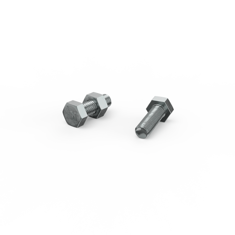 ZENITH M8 x 25mm Zinc Plated 4.6 Grade Steel Hex Head Bolt And Nut