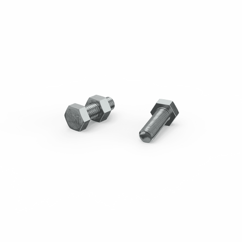ZENITH M8 x 25mm Zinc Plated 4.6 Grade Steel Hex Head Bolt And Nut
