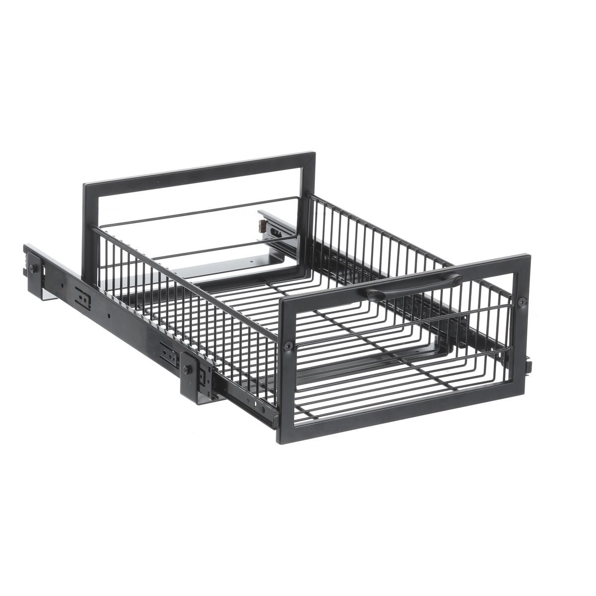 L.T. Williams Pull Out Wire Basket 39.5cm - Black - 25kg Capacity - Full Extension Runners - 9711