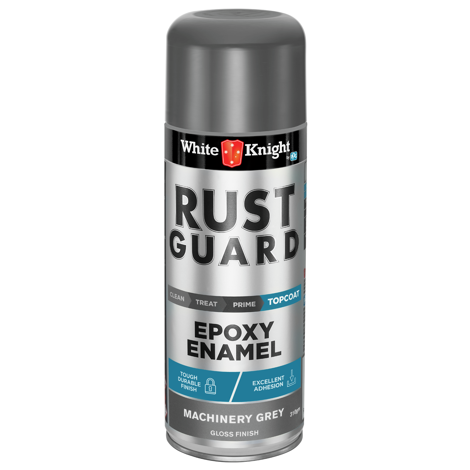 White Knight Rust Guard 310g Machinery Grey Gloss Epoxy Enamel Spray Paint